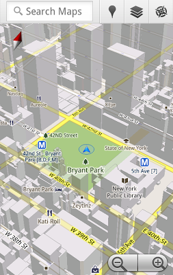 Google Maps 5.0 for Android with 3D maps